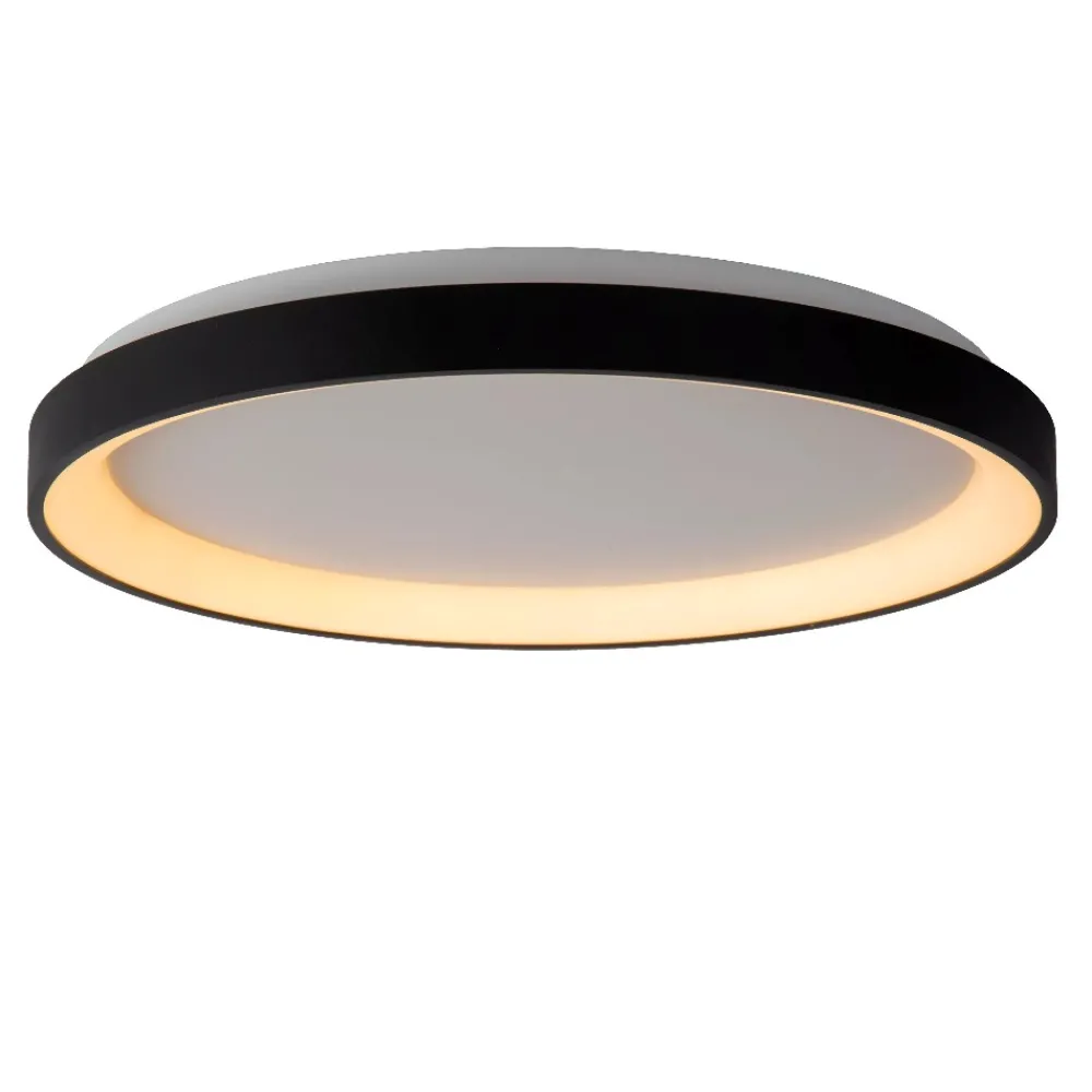 Plafoniere Moderne-Selezionato da Mazzolaluce Plafoniera rotonda nera 48cm led 38w 2700k dimmerabile moderna