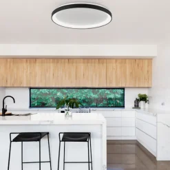 Plafoniere Moderne-Selezionato da Mazzolaluce Plafoniera rotonda nera 58cm led 50w 3000k dimmerabile