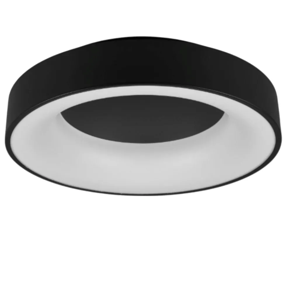 Plafoniere Moderne-Selezionato da Mazzolaluce Plafoniera rotonda nera led 3000k moderna 45cm 27w dimmerabile