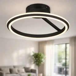 Plafoniere Moderne-Selezionato da Mazzolaluce Plafoniera rotonda nera moderna led dimmerabile da 2300k a 4000k