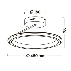Plafoniere Moderne-Selezionato da Mazzolaluce Plafoniera rotonda nera moderna led dimmerabile da 2300k a 4000k