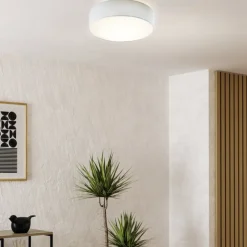 Plafoniere Moderne-Selezionato da Mazzolaluce Plafoniera rotonda tessuto bianco moderna per camera da letto eglo pasteri