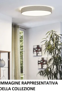 Plafoniere Moderne-Selezionato da Mazzolaluce Plafoniera rotonda tessuto bianco moderna per camera da letto eglo pasteri