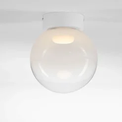 Plafoniere Moderne-Selezionato da Mazzolaluce Plafoniera sfera di vetro bianco sfumato da soffitto led 7w 3000k dimmerabile