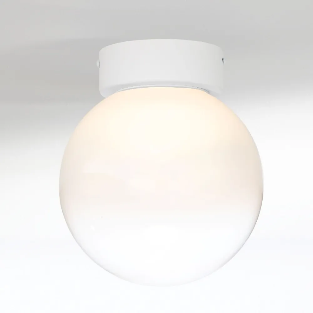 Plafoniere Moderne-Selezionato da Mazzolaluce Plafoniera sfera di vetro bianco sfumato da soffitto led 7w 3000k dimmerabile