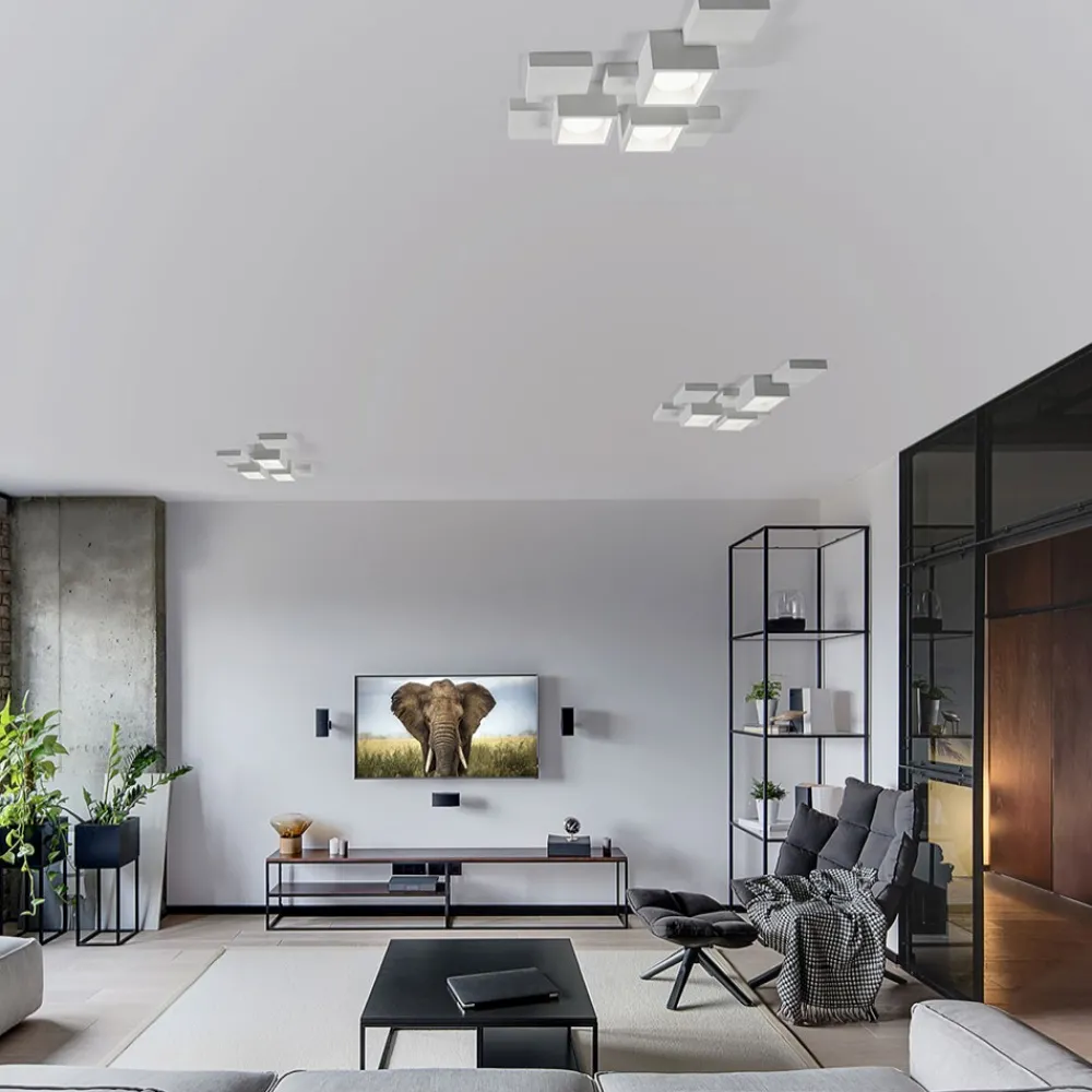 Plafoniere Moderne-Sforzin Illuminazione Plafoniera sforzin per cucina bianca design moderno
