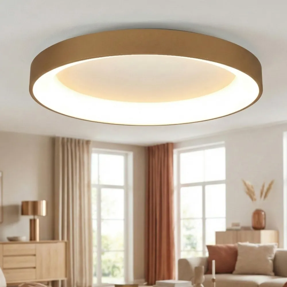 Plafoniere Moderne-Selezionato da Mazzolaluce Plafoniera smart anello oro 65cm led 60w 2700k-5000k con telecomando app
