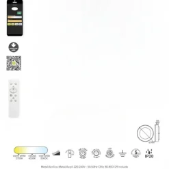 Plafoniere Moderne-Selezionato da Mazzolaluce Plafoniera smart 38cm anello led effetto legno 2700k-5000k con telecomando app