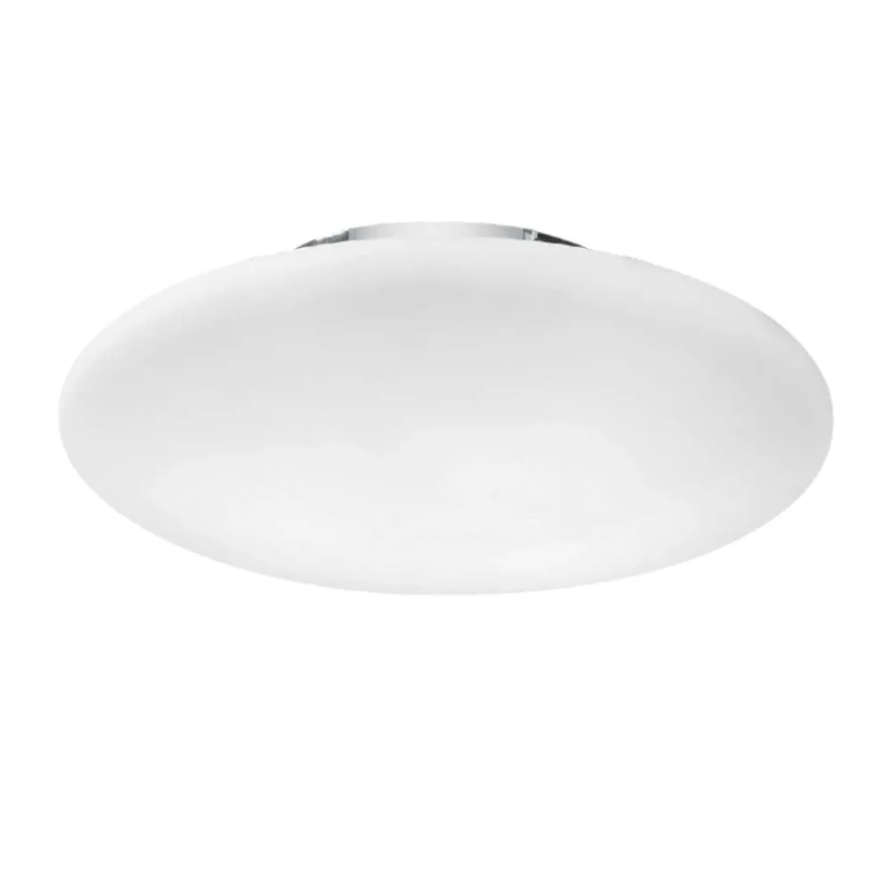 Plafoniere Moderne-Ideal Lux Plafoniera smarties pl1 d33 moderna disco vetro bianco