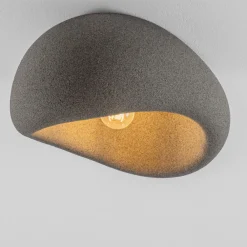 Plafoniere Moderne-Selezionato da Mazzolaluce Plafoniera stile wabi sabi grigio antracite design japandi per soggiorno