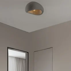 Plafoniere Moderne-Selezionato da Mazzolaluce Plafoniera stile wabi sabi grigio antracite design japandi per soggiorno