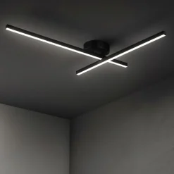 Plafoniere Moderne-Perenz Illuminazione Plafoniera syncro nera led 29w 3000k 4000k 6000k