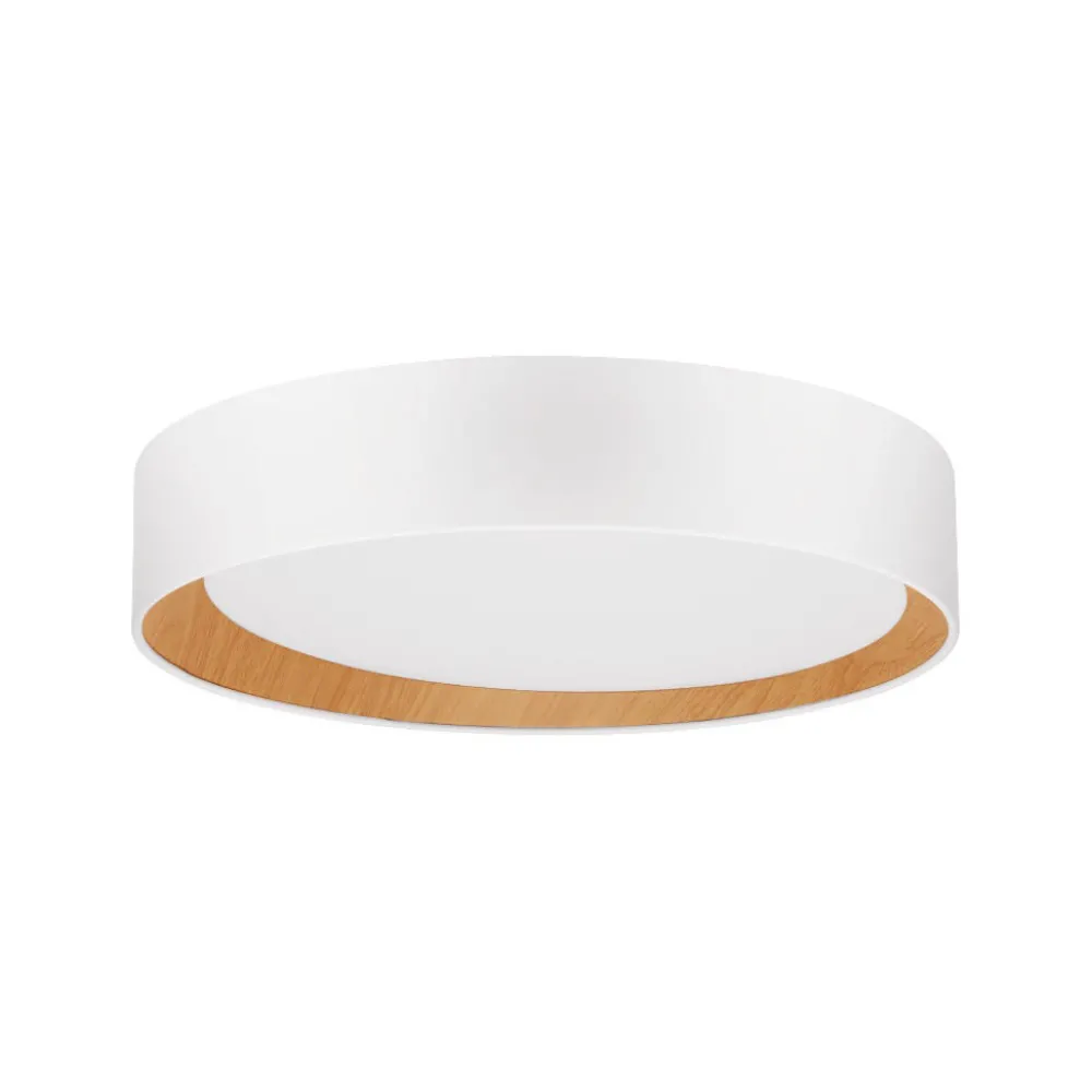 Plafoniere Moderne-Selezionato da Mazzolaluce Plafoniera tonda bianca 35cm led 30w 3000k dimmerabile legno