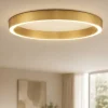 Plafoniere Moderne-Selezionato da Mazzolaluce Plafoniera tonda led triac dimmerabile 3000k 100cm ottone opaco