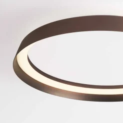 Plafoniere Moderne-Selezionato da Mazzolaluce Plafoniera tonda marrone spazzolato led 38w 2700k 4000k moderna