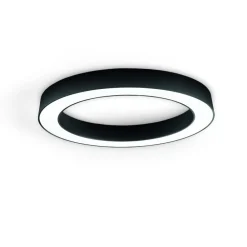 Plafoniere Moderne-Ondaluce Plafoniera tonda moderna nera 60cm led dimmerabile globus