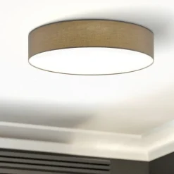Plafoniere Moderne-Eglo Plafoniera tonda moderna per salotto 76 cm tortora pasteri