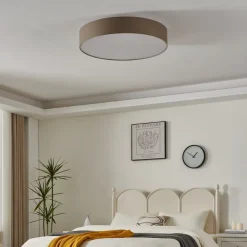 Plafoniere Moderne-Eglo Plafoniera tonda moderna per salotto 76 cm tortora pasteri