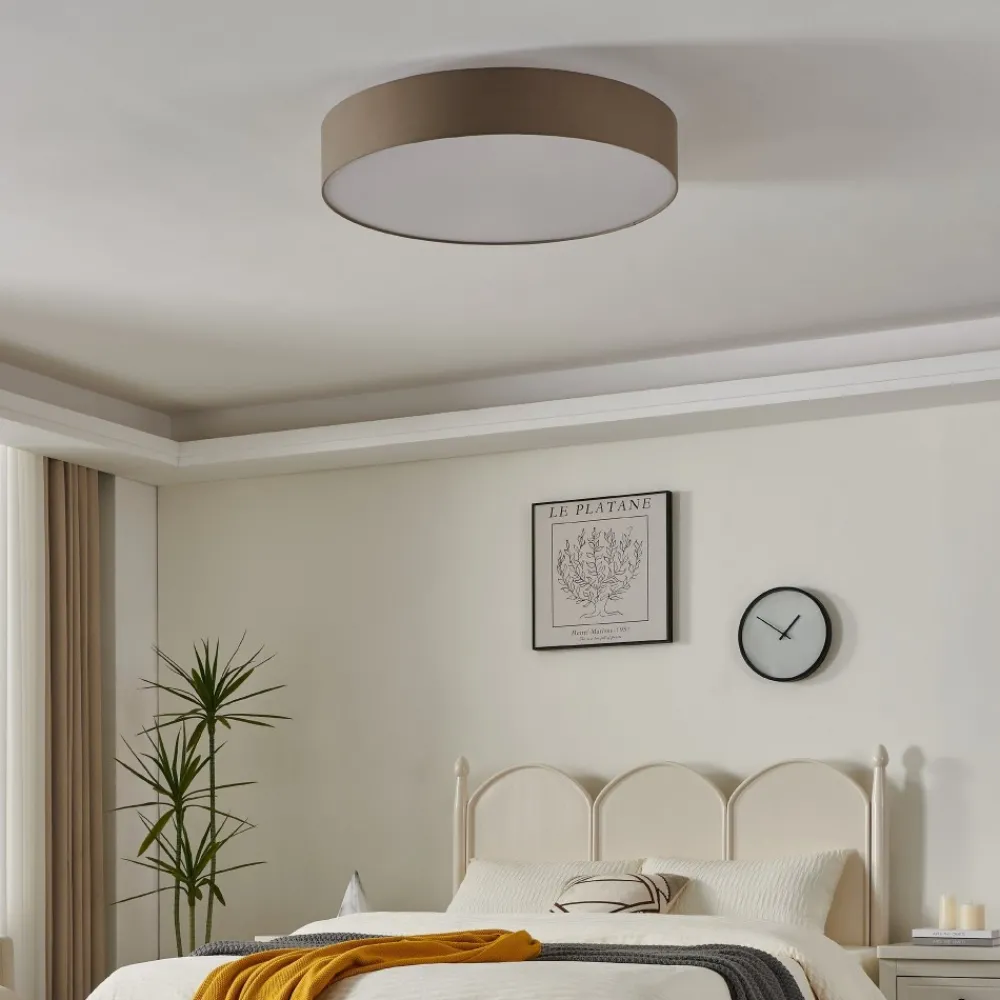 Plafoniere Moderne-Eglo Plafoniera tonda moderna per salotto 76 cm tortora pasteri