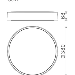 Plafoniere Moderne-Selezionato da Mazzolaluce Plafoniera tonda nera 38cm led 30w 2700k 3300k 4000k dimmerabile