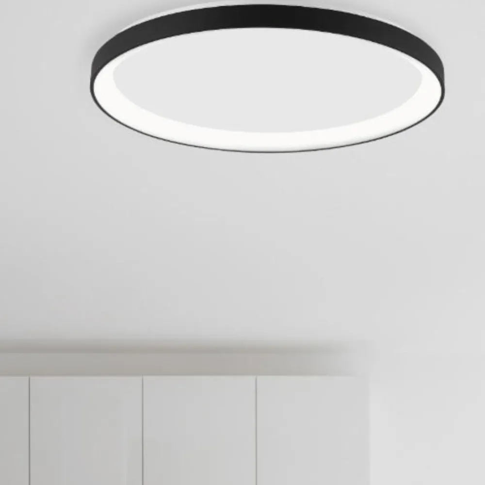 Plafoniere Moderne-Selezionato da Mazzolaluce Plafoniera tonda nera 38cm 30w dimmerabile moderna
