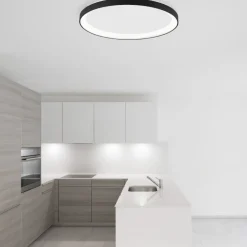 Plafoniere Moderne-Selezionato da Mazzolaluce Plafoniera tonda nera 38cm 30w dimmerabile moderna