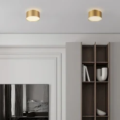 Plafoniere Moderne-Selezionato da Mazzolaluce Plafoniera tonda oro 14cm led 24w 3000k per corridoio