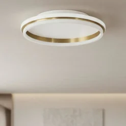 Plafoniere Moderne-Selezionato da Mazzolaluce Plafoniera tonda oro 45cm led 38w 3000k