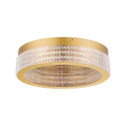 Plafoniere Moderne-Selezionato da Mazzolaluce Plafoniera tonda oro effetto cristallo per salotto contemporaneo