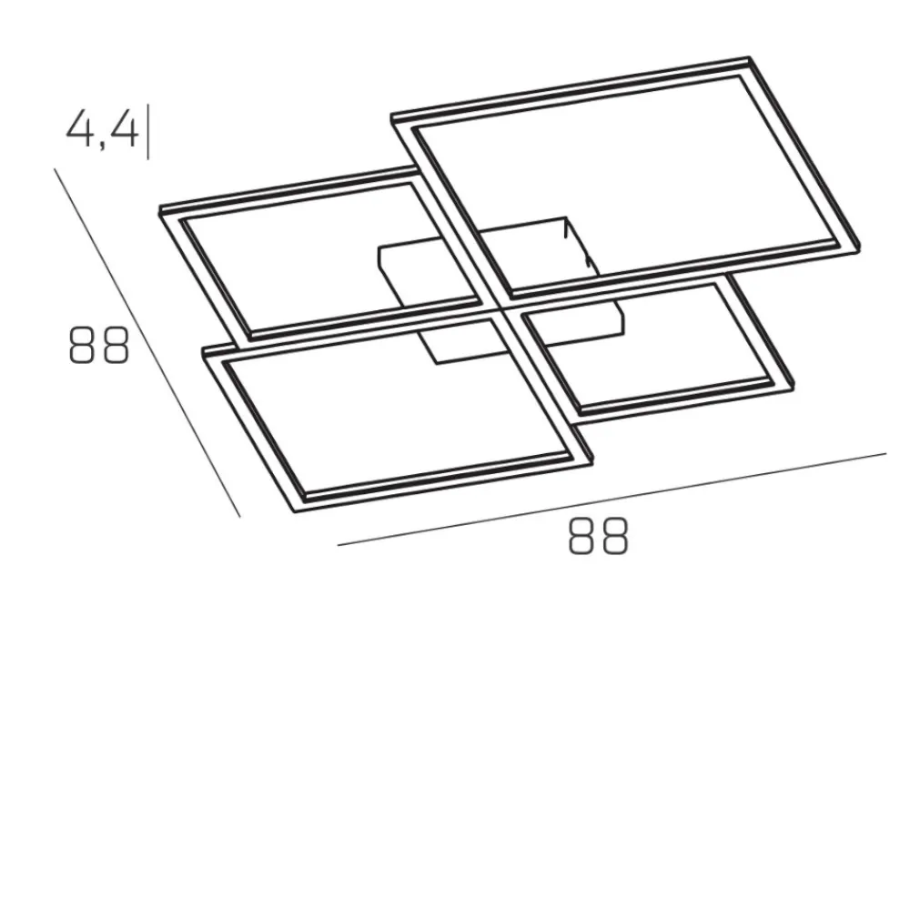 Plafoniere Moderne-Top Light Plafoniera four squares led 3000k 4000k