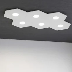 Plafoniere Moderne-Top Light Plafoniera hexagon 6 luci grigio per cucina moderna