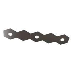 Plafoniere Moderne-Top Light Plafoniera toplight 3 luci led + 2 piastre metallo marrone esagonale