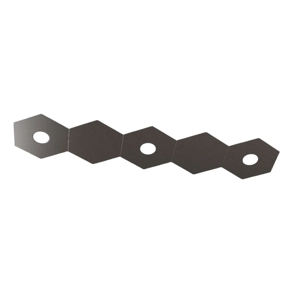 Plafoniere Moderne-Top Light Plafoniera toplight 3 luci led + 2 piastre metallo marrone esagonale