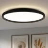 Plafoniere Moderne-Top Light Plafoniera plana nera rotonda 60cm biemissione led 55w cct