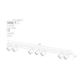 Plafoniere Moderne-Top Light Plafoniera toplight sabbia con 7 luci orientabili da cucina