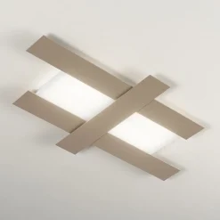 Plafoniere Moderne-Gea Luce Plafoniera tortora led 40w 3000k doha moderna