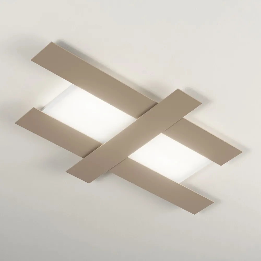Plafoniere Moderne-Gea Luce Plafoniera tortora led 40w 3000k doha moderna