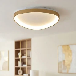 Plafoniere Moderne-Selezionato da Mazzolaluce Plafoniera triangolare oro led 62w 2700k-5000k moderna con telecomando