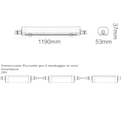 Plafoniere Da Esterno-Life Electronics Plafoniera tubo per esterno bianca 119cm led 30w 4000k ip65