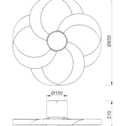 Ventilatori Da Soffitto-Selezionato da Mazzolaluce Plafoniera ventilatore con luce da soffitto moderno con telecomando 13mq