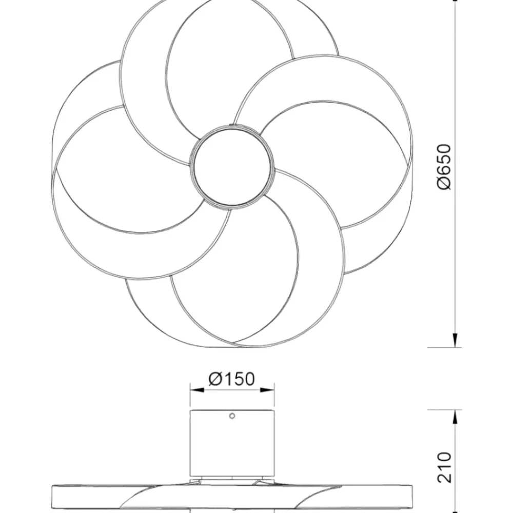 Ventilatori Da Soffitto-Selezionato da Mazzolaluce Plafoniera ventilatore con luce da soffitto moderno con telecomando 13mq