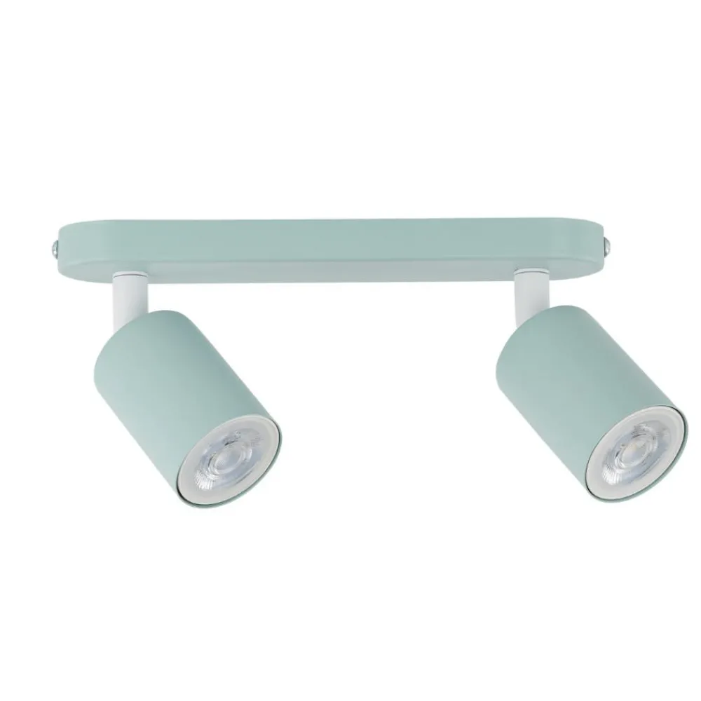 Plafoniere Moderne-Selezionato da Mazzolaluce Plafoniera verde menta luci orientabili per cucina