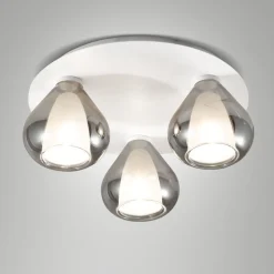 Plafoniere Moderne-Fabas Luce Plafoniera vetri fume moderna per soggiorno lila