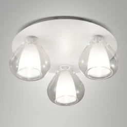 Plafoniere Moderne-Fabas Luce Plafoniera vetri trasparenti moderna per soggiorn lila