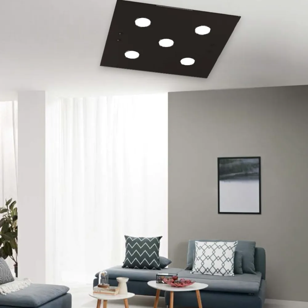Plafoniere Moderne-Top Light Plafoniera vetro marrone quadrata toplight path