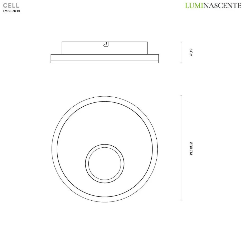 Plafoniere Moderne-Vivida International Plafoniera vivida cell bianca rotonda moderna 28w 3000k 4000k
