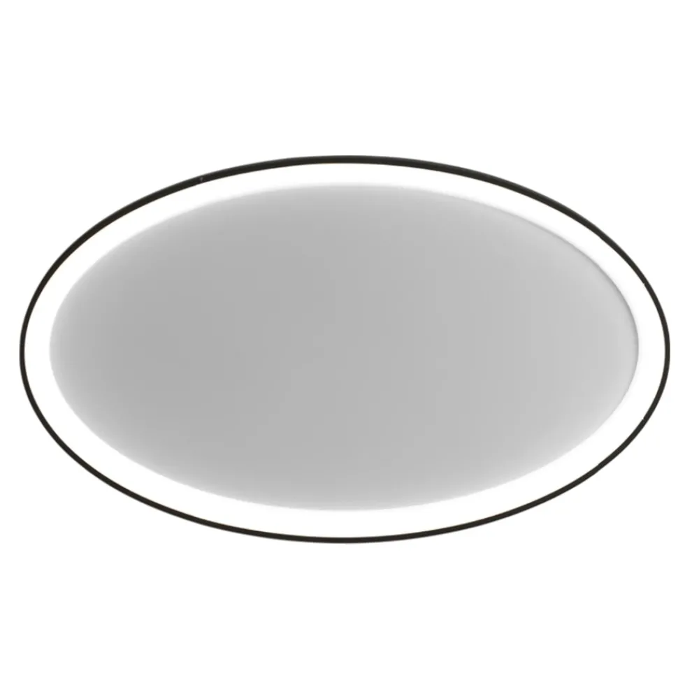 Plafoniere Moderne-Vivida International Plafoniera vivida lifering-o ovale nera led 3000k 4000k dimmerabile