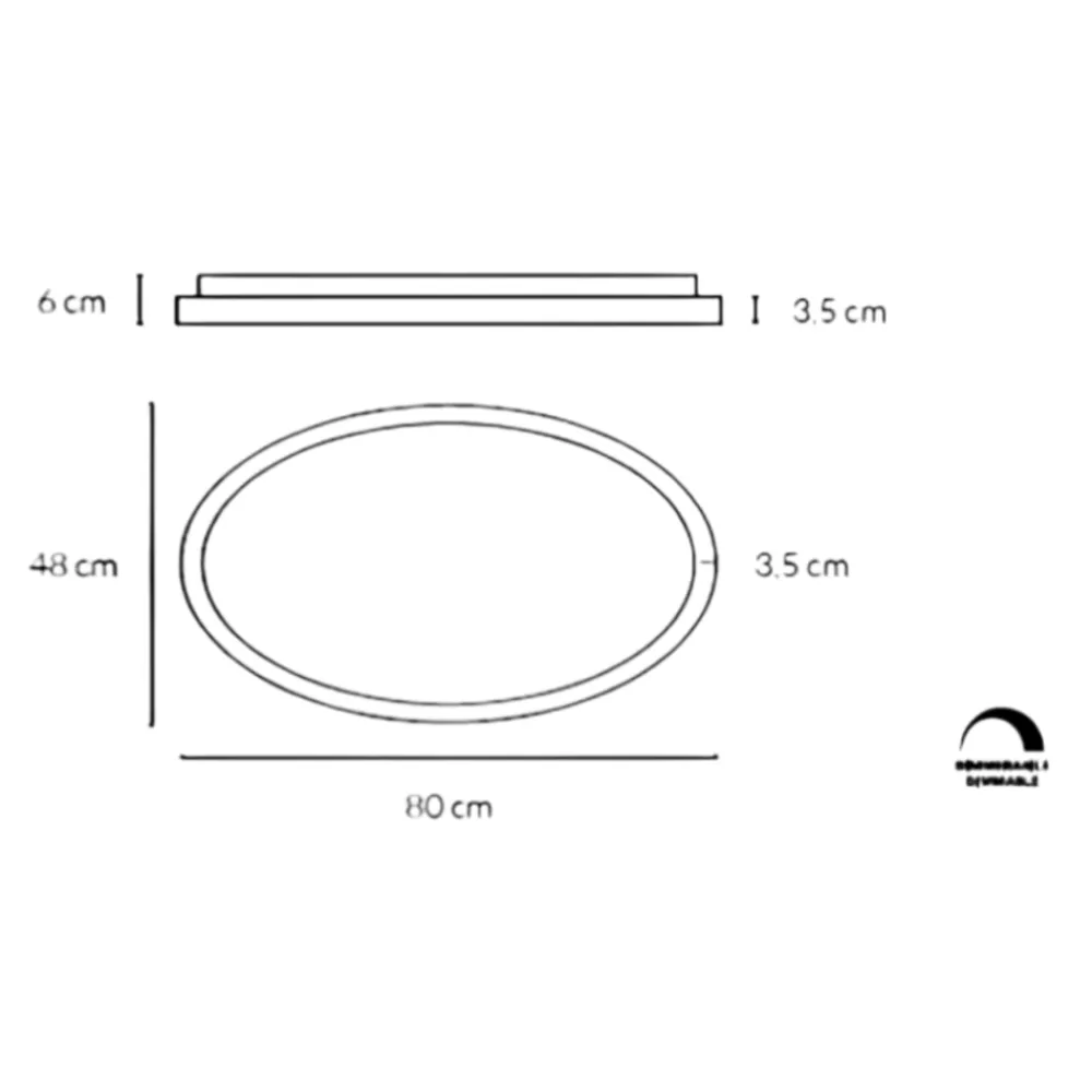Plafoniere Moderne-Vivida International Plafoniera vivida lifering-o ovale nera led 3000k 4000k dimmerabile