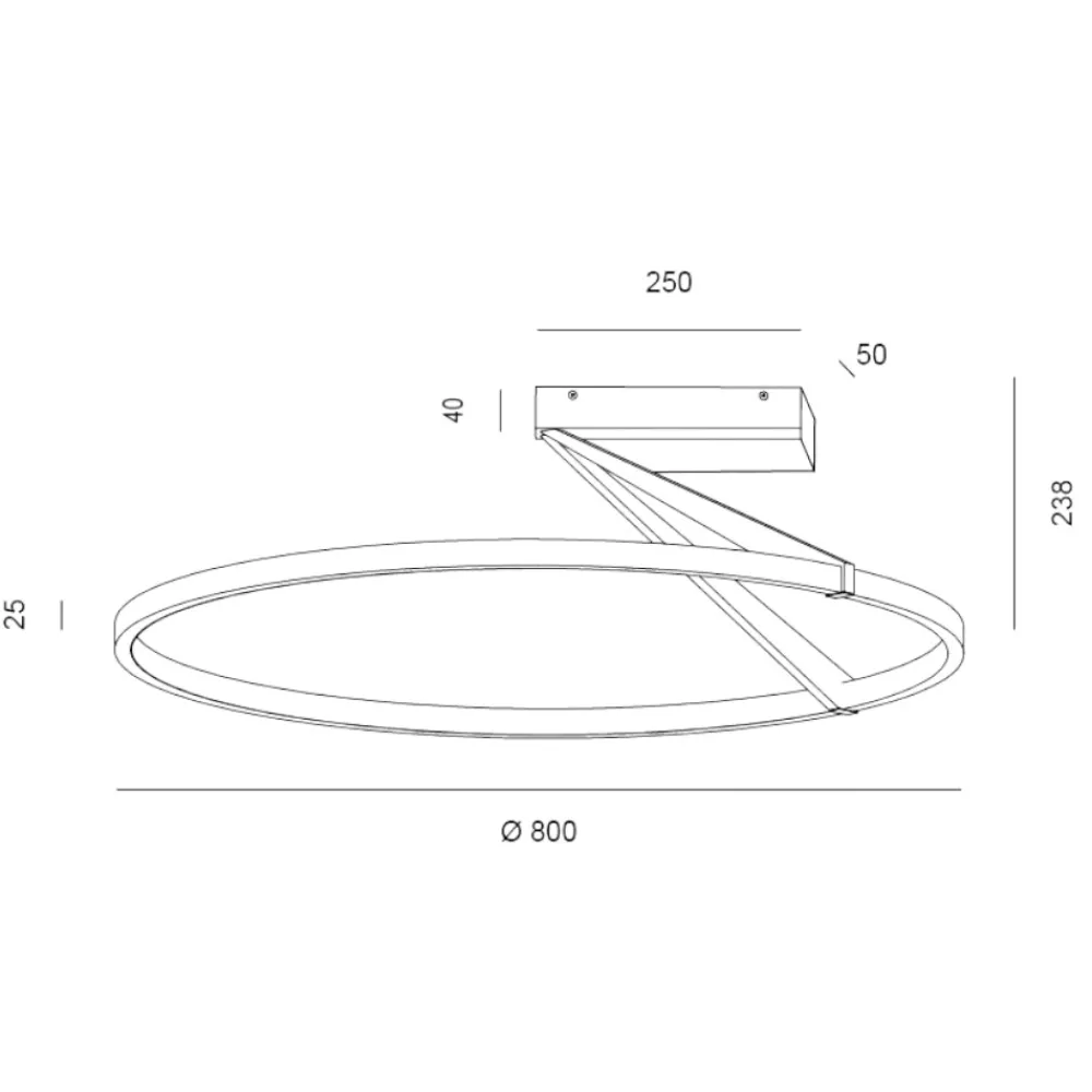 Plafoniere Moderne-Vivida International Plafoniera vivida meridiana titanio led 51w 3000k 4000k