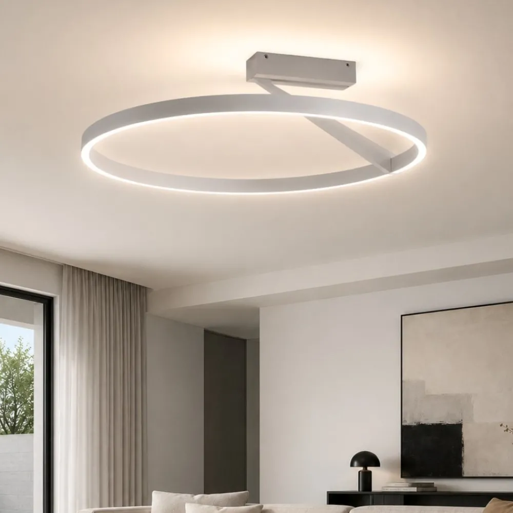 Plafoniere Moderne-Vivida International Plafoniera vivida titanio led 44w 3000k 4000k meridiana
